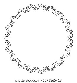 Black line lace circular frame material