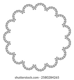 Black line lace circular frame material