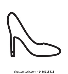 black line lady shoe icon in flat style isolated. Vector Symbol illustration