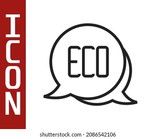 Black line Leaf Eco symbol icon isolated on white background. Banner, label, tag, logo, sticker for eco green.  Vector