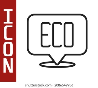 Black line Leaf Eco symbol icon isolated on white background. Banner, label, tag, logo, sticker for eco green.  Vector
