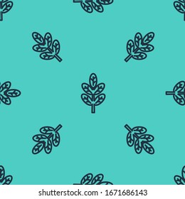 Schwarze Linie Leaf Symbol einzeln auf grünem Hintergrund. Bleischild. Symbol für frisches Naturprodukt. Vektorillustration-Illustration