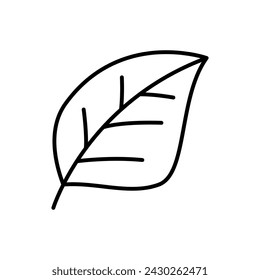 Black line leaf icons on white background