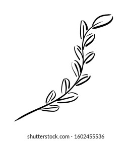 Black line leaves, wreath decoration icons, crown leaves, design vector illustration