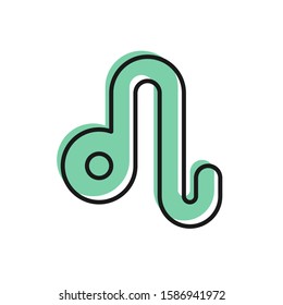 Black line Leo zodiac sign icon isolated on white background. Astrological horoscope collection.  Vector Illustration