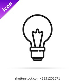 Lámpara de luz negra con el concepto de icono de idea aislado en fondo blanco. Símbolo de energía e ideas. Concepto de inspiración.  Vector
