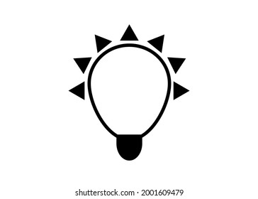 línea negra de bombilla en fondo blanco como ilustración vectorial. Conceptos de energía, sol o ideas.
