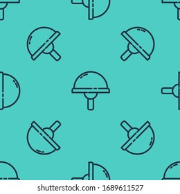 Black line Light emitting diode icon isolated seamless pattern on green background. Semiconductor diode electrical component.  Vector Illustration