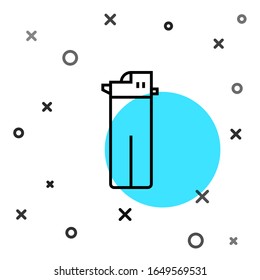 Black line Lighter icon isolated on white background. Random dynamic shapes. Vector Illustration