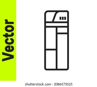 Black line Lighter icon isolated on white background.  Vector