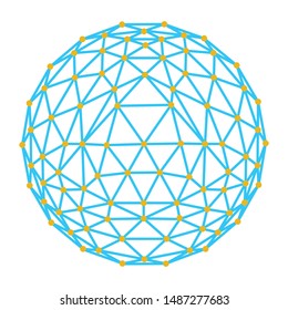 Black line link ball icon logo design vector