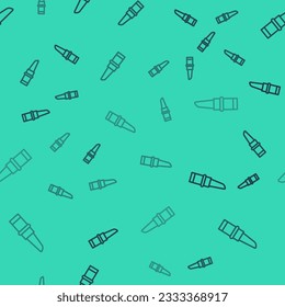 Schwarze Linie Lipstick Symbol einzeln auf grünem Hintergrund.  Vektorgrafik