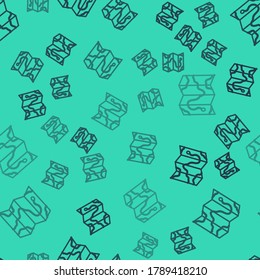 Black line Location of the forest on a map icon isolated seamless pattern on green background.  Vector Illustration