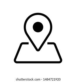 Black line location icon for design