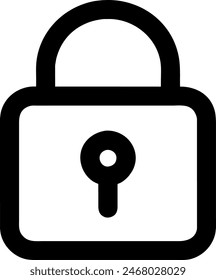 Icono de bloqueo de línea negra Vector signo