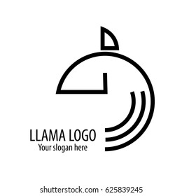 Black line logo with llama's head