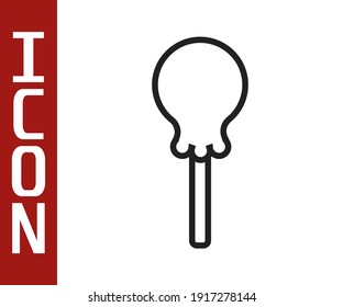 Black line Lollipop icon isolated on white background. Food, delicious symbol.  Vector