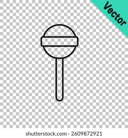 Black line Lollipop icon isolated on transparent background. Food, delicious symbol.  Vector