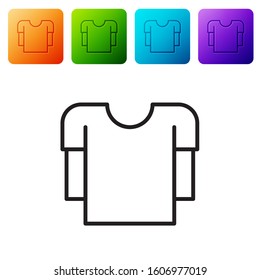 Black line Long sleeve shirt icon isolated on white background. Set icons in color square buttons. Vector Illustration