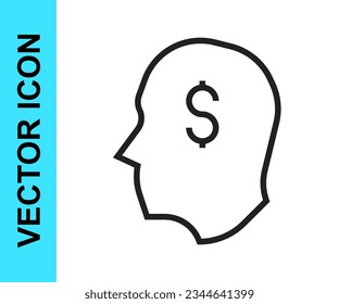 Black line Lucky player icon isolated on white background.  Vector