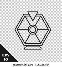 Black line Lucky wheel icon isolated on transparent background.  Vector Illustration