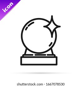 Schwarze Linie Magic Ball Symbol einzeln auf weißem Hintergrund. Kristallkugel. Vektorillustration-Illustration