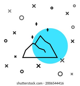 Black line Magic powder icon isolated on white background. Random dynamic shapes. Vector