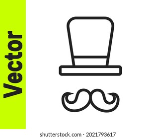 Black line Magician icon isolated on white background.  Vector