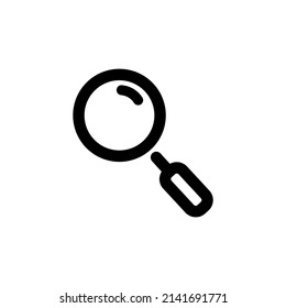 black line magnifying icon on white background