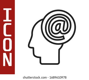 Black line Mail and e-mail icon isolated on white background. Envelope symbol e-mail. Email message sign.  Vector Illustration