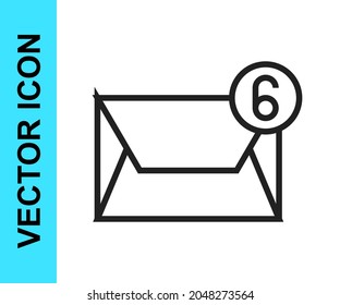 Black line Mail and e-mail icon isolated on white background. Envelope symbol e-mail. Email message sign.  Vector
