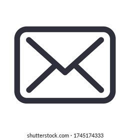 Black line mail message icon design