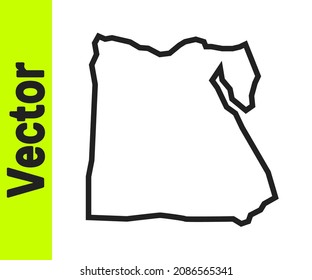 Black line Map of Egypt icon isolated on white background.  Vector