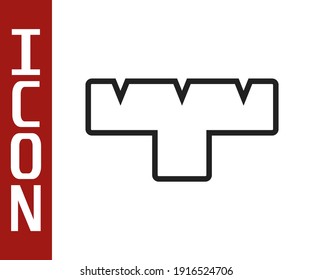 Black line Marker pen attachment icon isolated on white background.  Vector