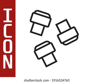 Black line Marker pen attachment icon isolated on white background.  Vector