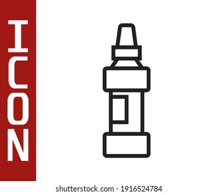 Black line Marker pen icon isolated on white background.  Vector