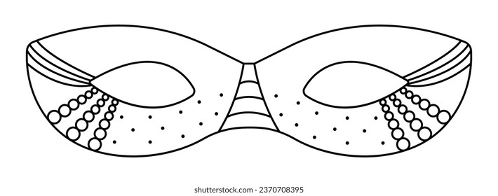 Black line masquerade mask, vector illustration for carnival and party