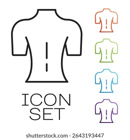 Black line Massage icon isolated on white background. Relaxing, leisure. Set icons colorful. Vector