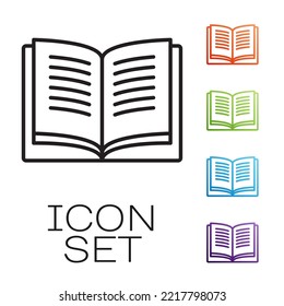 Black line Math system of equation solution on speech bubble icon isolated on white background. Set icons colorful. Vector Illustration