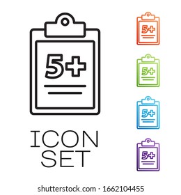 Línea negra Las matemáticas funcionan con un icono sine aislado en fondo blanco. Establecer iconos coloridos. Ilustración vectorial