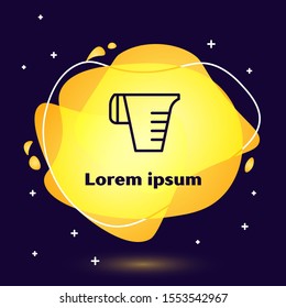 Black line Measuring cup to measure dry and liquid food icon isolated on dark blue background. Plastic graduated beaker with handle. Abstract banner with liquid shapes. Vector Illustration