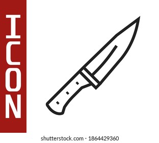 Schwarze Linie Fleisch-Chopper Symbol einzeln auf weißem Hintergrund. Metzgermesser. Küchenmesser für Fleisch. Metzgermesser.  Vektorgrafik