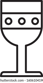 Black line Medieval goblet icon isolated on white background.  Vector Illustration