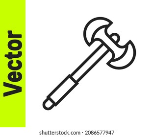 Icono de polo medieval de línea negra aislado en fondo blanco.  Vector