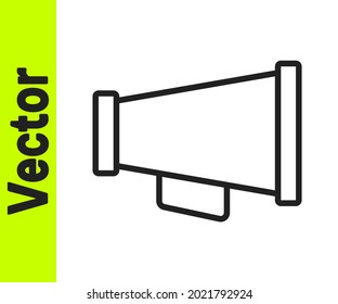 Black line Megaphone icon isolated on white background. Speaker sign.  Vector