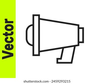 Black line Megaphone icon isolated on white background. Speaker sign.  Vector