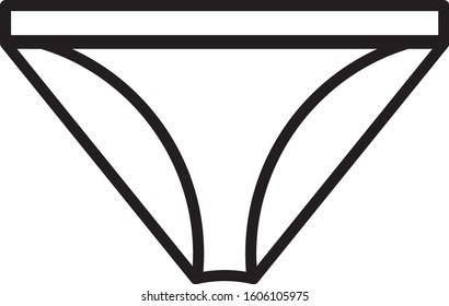 Black line Men underpants icon isolated on white background. Man underwear.  Vector Illustration