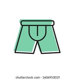 Black line Men underpants icon isolated on white background. Man underwear.  Vector Illustration