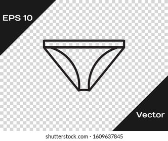 Black line Men underpants icon isolated on transparent background. Man underwear.  Vector Illustration