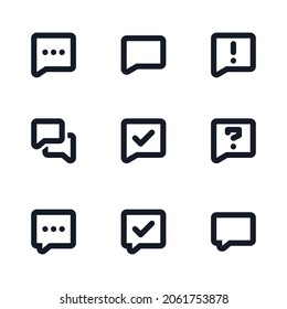 Black line message icon pack for your design work